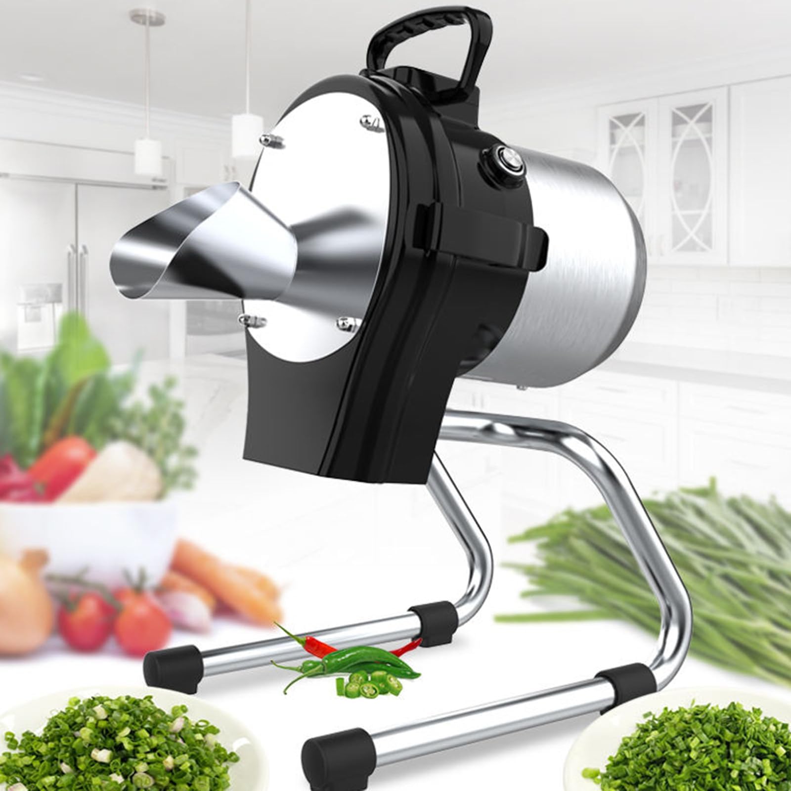 Electric Vegetable Dicer Food Processor with Adjustable Thickness and Removable Parts for Easy Cleaning