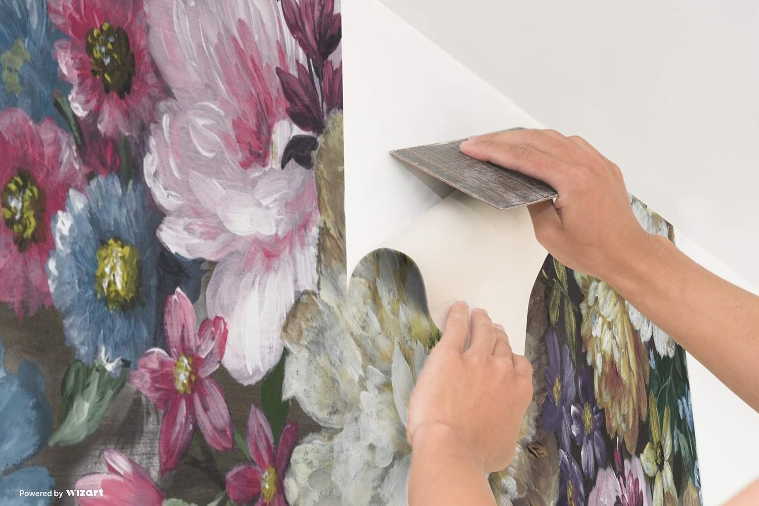 Grace & Gardenia GW2012 Monet's Garden Flowers Peel and Stick Wallpaper Multi-Colors