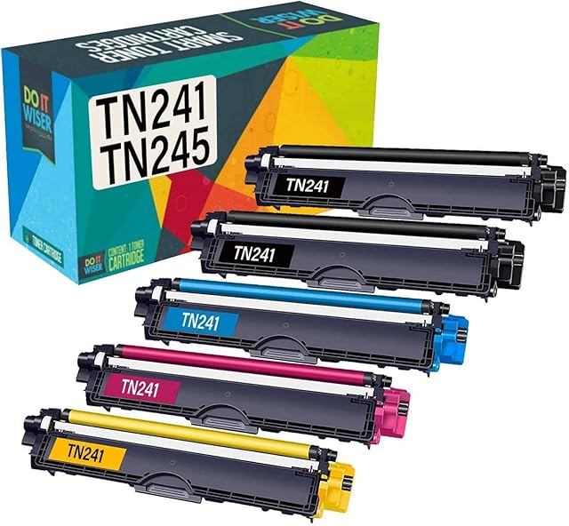 Do it wiser Toner Cartridges Replacement for Brother TN241 TN245 Compatible with 9015CDW 9020CDW 9022CDW 3140CW 3142CW 3150CDN 3150CDW 3170CDW 9130CDN 9140CDN 9330CDW (5-Pack)
