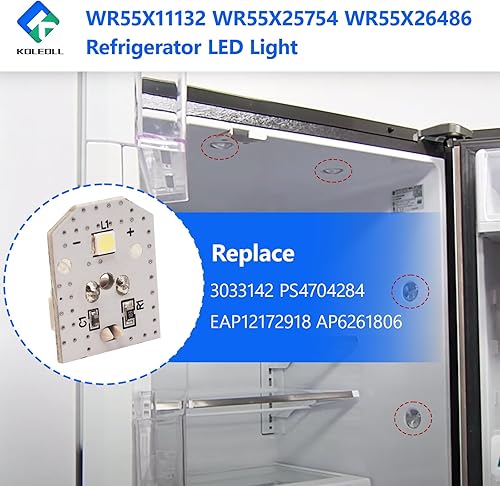 Miniatura 4 de WR55X11132 WR55X25754 WR55X26486 Luz LED para refrigerador compatible con GE reemplaza 3033142 PS4704284 EAP12172918 AP6261806