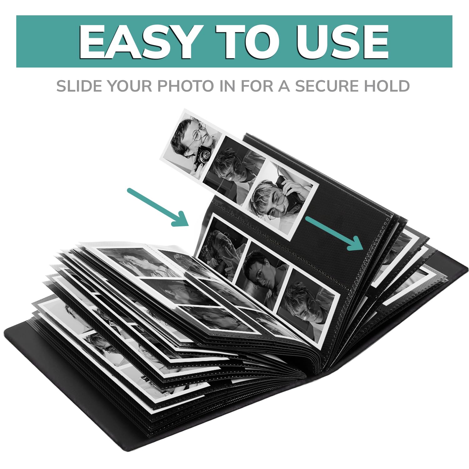 Marcos de fotomatón – Álbum de fotos para tiras de fotos de 2 x 6 pulgadas, álbum de boda de 2 x 6 pulgadas, soporte para marcapáginas, 100 páginas, 200 fotos