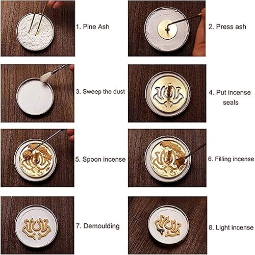 Miniatura 4 de Kit de quemador de incienso chino con polvo, kit de quemador de incienso de madera de agar de cobre, kit de quemador de incienso en polvo, juego de