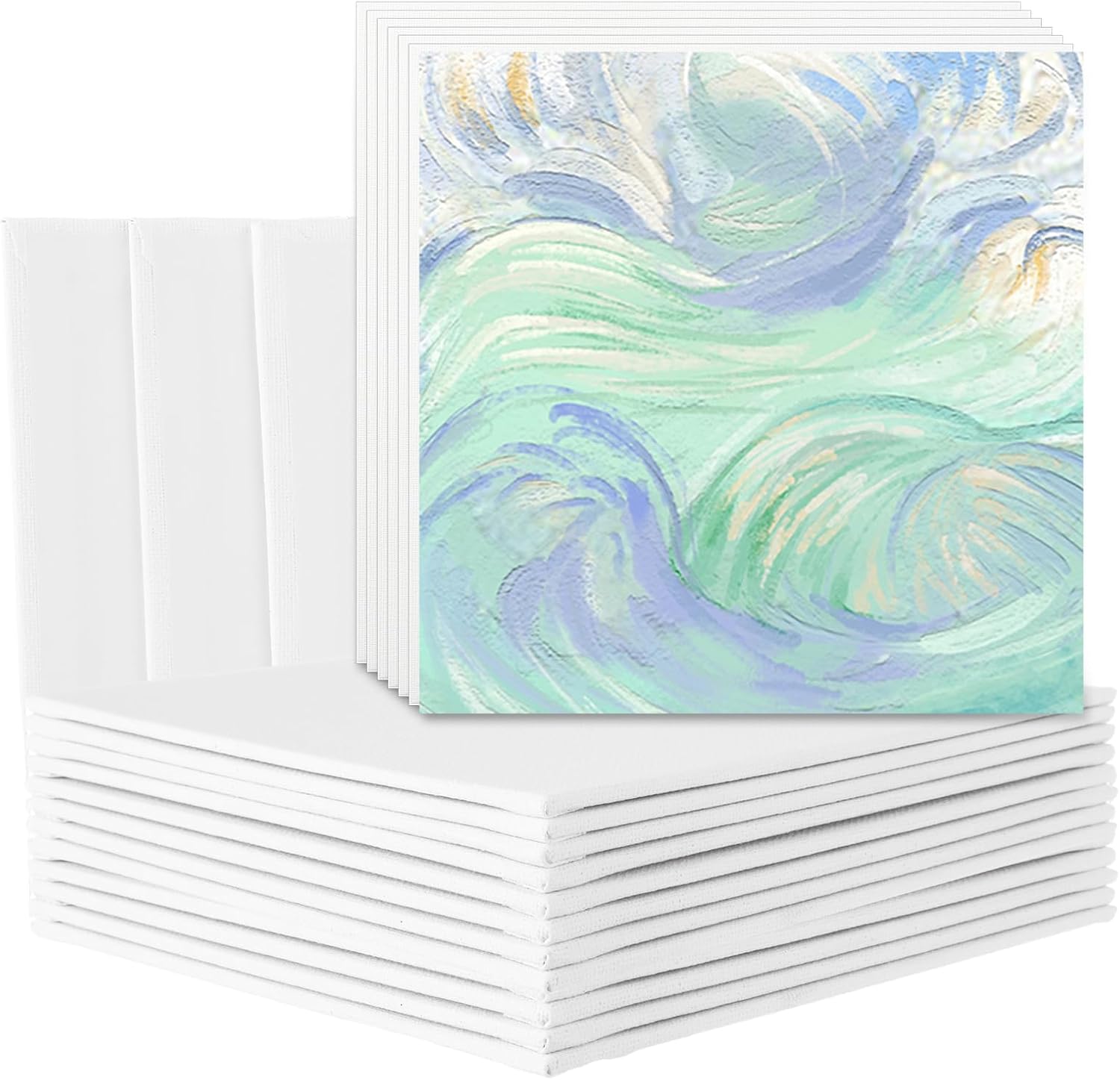24PCS White Canvas Board 6x6 inch Art Canvas Boards Blank Painting Canvas Bulk 100% Cotton Canvas Panels Paint Canvases for Painting Blank Canvas Boards for Oil & Acrylic Painting