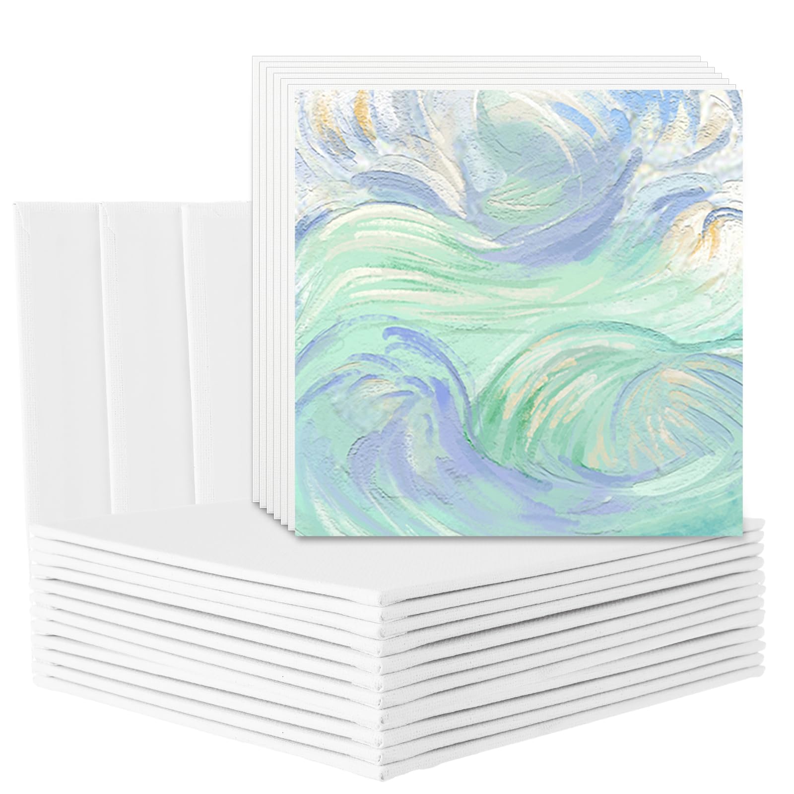 Tableros de lienzo blanco para talleres de pintura y manualidades escolares en pack de 24