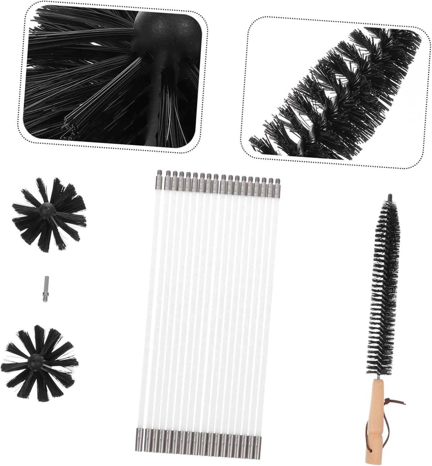 PRETYZOOM Chimney Cleaning Brush Kit Rotary Duct Brush Flexible Rods for Fireplace and Dryer Vent Cleaning Sturdy Material for Home Use