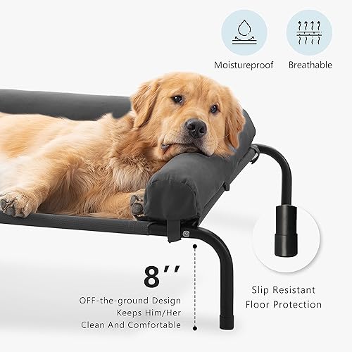 Miniatura 2 de WESTERN HOME Cooling Elevated Dog Bed for Large Dogs, Portable Indoor & Outdoor Raised Dog Bed with Breathable Mesh, Chew Proof Pet Hammock Cots