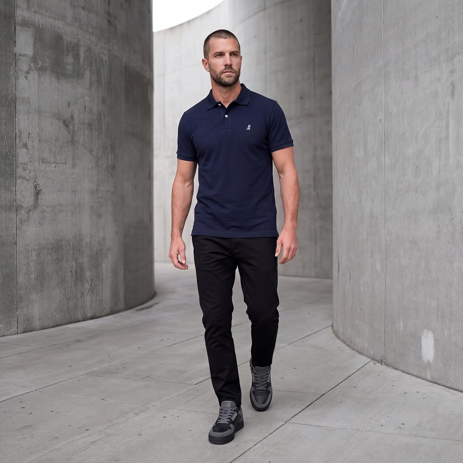 JAMES BARK Men’s Solid Color Polo Shirt – Short Sleeve Casual Golf Polo Style Shirt for Men, Classic Fit, Lightweight Summer Shirt, Soft Cotton Blend, Everyday Wear
