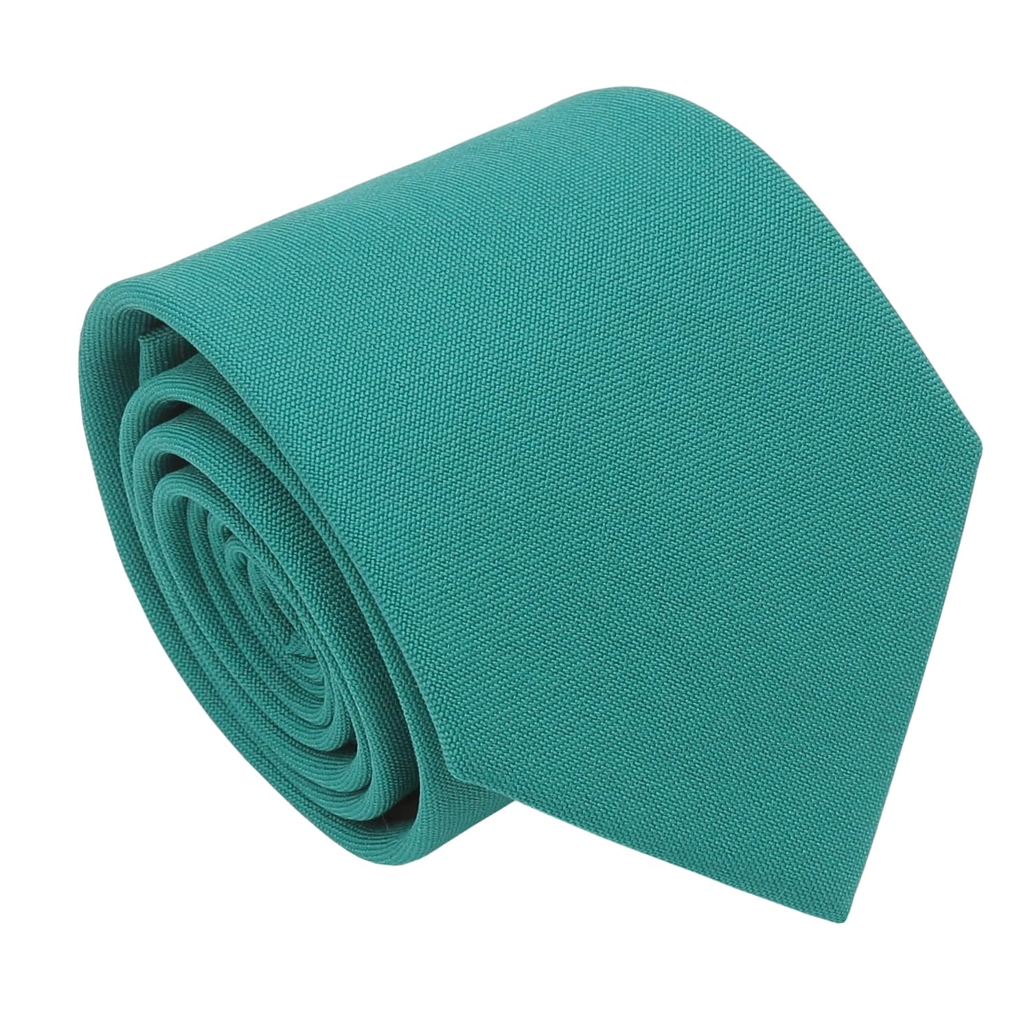 Dqt Men's Teal Plain Matte Tie - 8Cm Classic Width Necktie For Wedding, Business & Formal