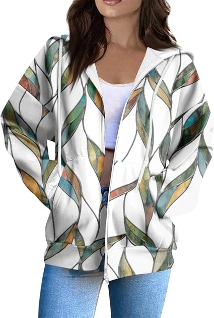 Zip Up Hoodie Women Casual Oversized Sweatshirts - Fall Fashion Fleece Lined Jacket - Thick Warm Coat Winter Clothing