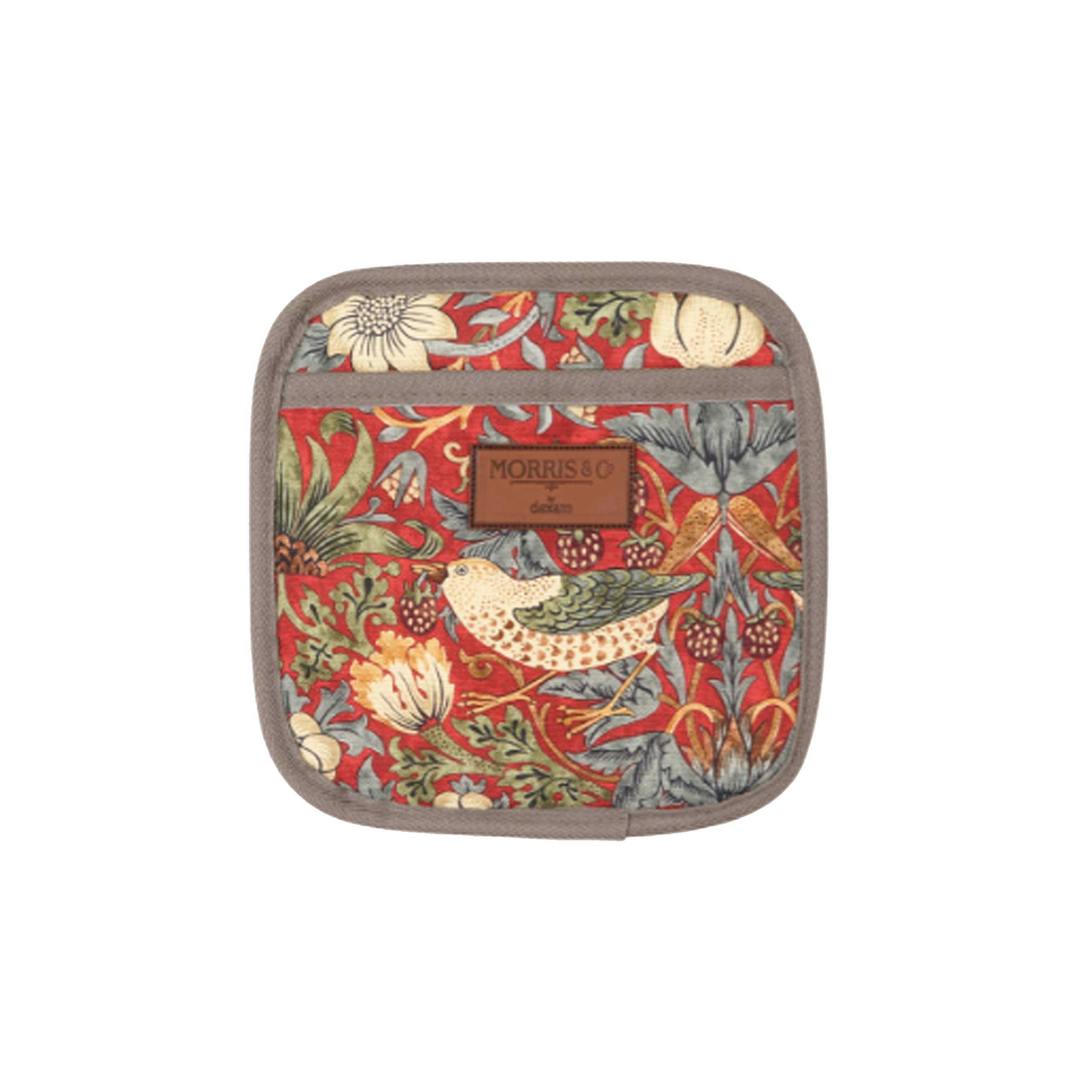 Auntie Morags Red Morris & Co Strawberry Thief Pot Grab
