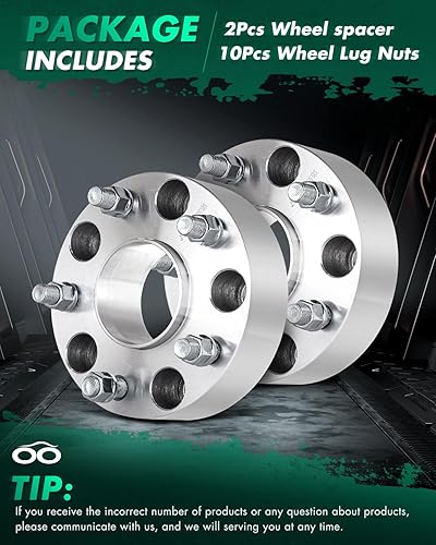 Miniatura 2 de SCITOO 2 espaciadores de rueda de 2 pulgadas, centrados en buje de 5 x 5.5 (5 x 139.7), pernos de 3.063 in de 916 pulgadas para espaciadores de