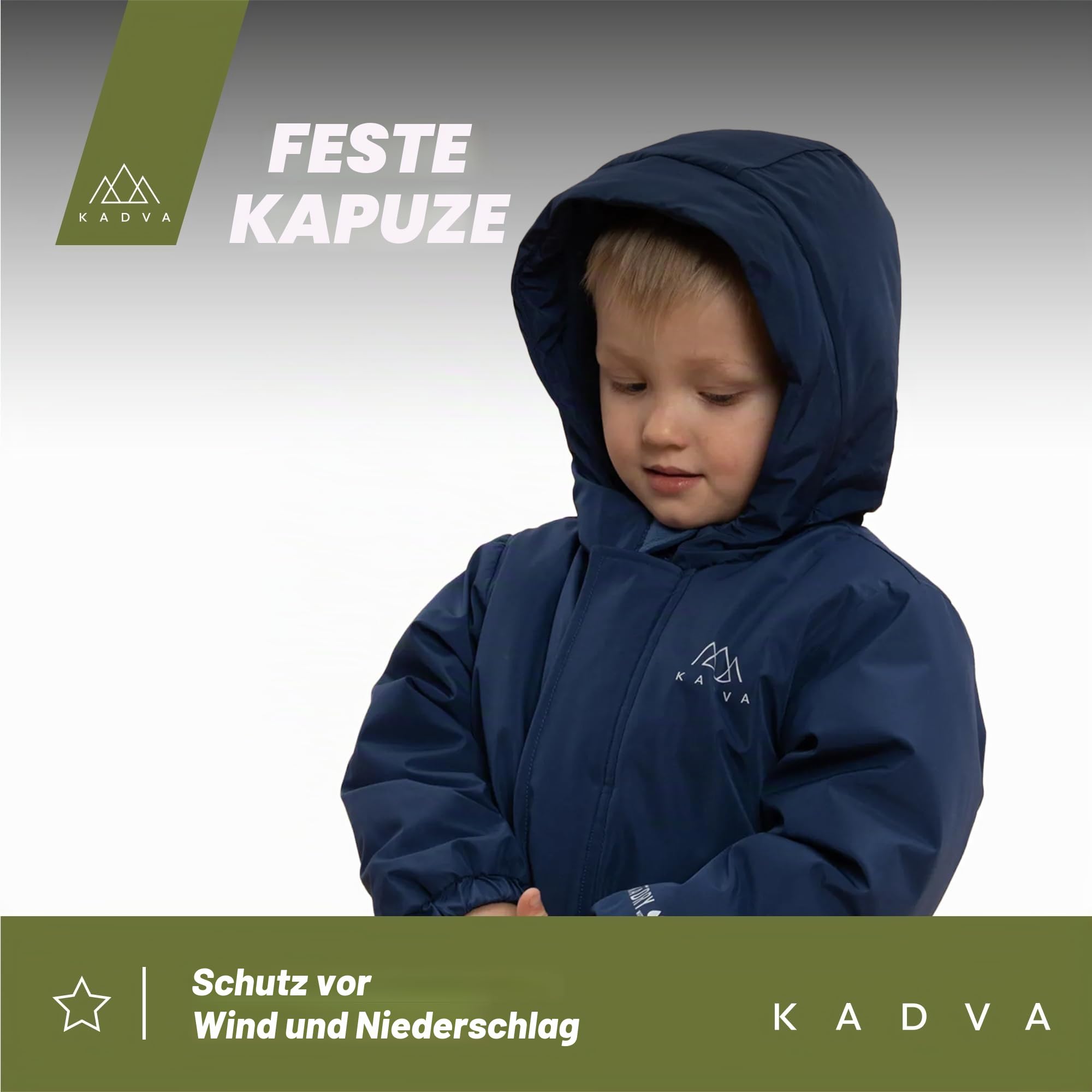 KADVA Kinder Skianzug KIKO Jr Ski Overall für Jungen Wasserdicht Winddicht mit Reflektoren und Kapuze Fleecefutter