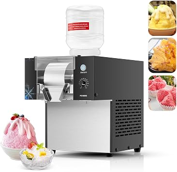 FOHERE Snowflake Ice Machine Commercial 276lbs/24h, Stainless Steel Soft Ice Maker Electric Snow Cone Machine for Dessert Shops, Coffee Shops & Restaurants