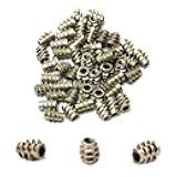 Juvielich 50PCS Screw-in Nut M4x10mm Zinc Alloy Bolt Fastener Connector Hex Socket Drive Threaded for Wood Furniture Assortment Bronze Tone
