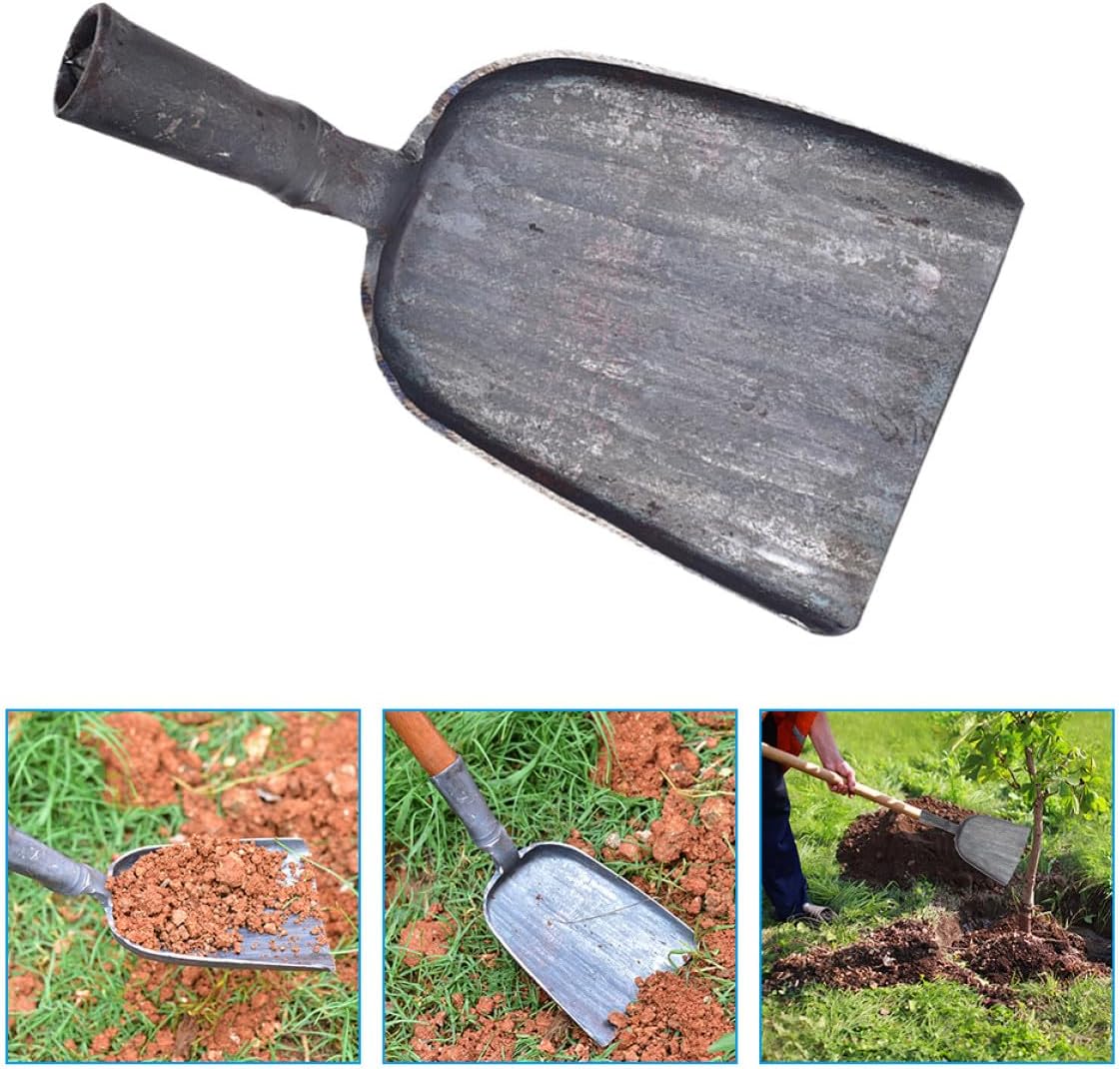 TIDTALEO Heavy Duty Steel Ash Shovel for BBQ and Fireplace Ergonomic Multi-Purpose Coal Scoop for Kitchen Dust Pan and Soil Shoveling Coal Shovel for Household Use