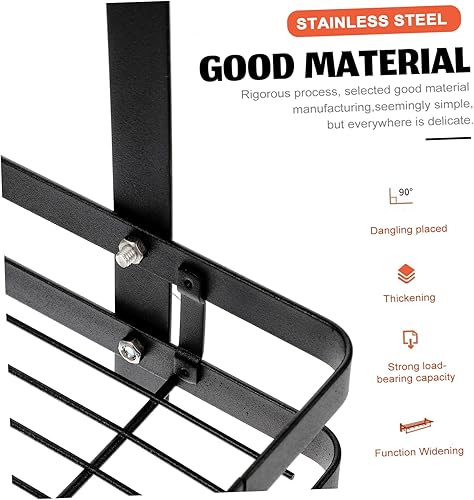 Miniatura 4 de DOITOOL Cesta colgante detrás de la puerta, estante de baño, puerta de baño, estante organizador, estantes colgantes para pared sobre puerta,