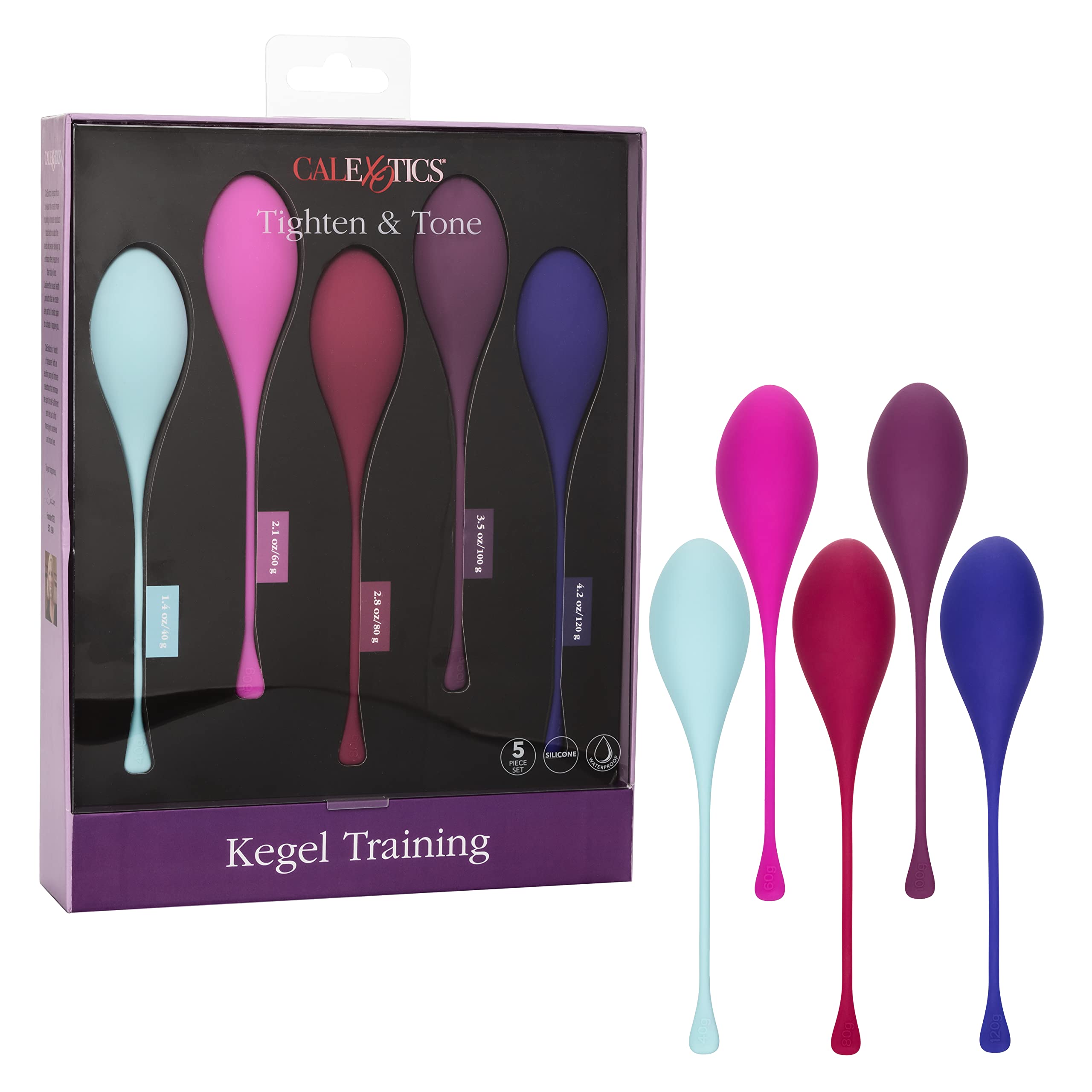 California Exotic Silicone Tighten And Tone Kegel Training 5 Piece Set 40g-120g
