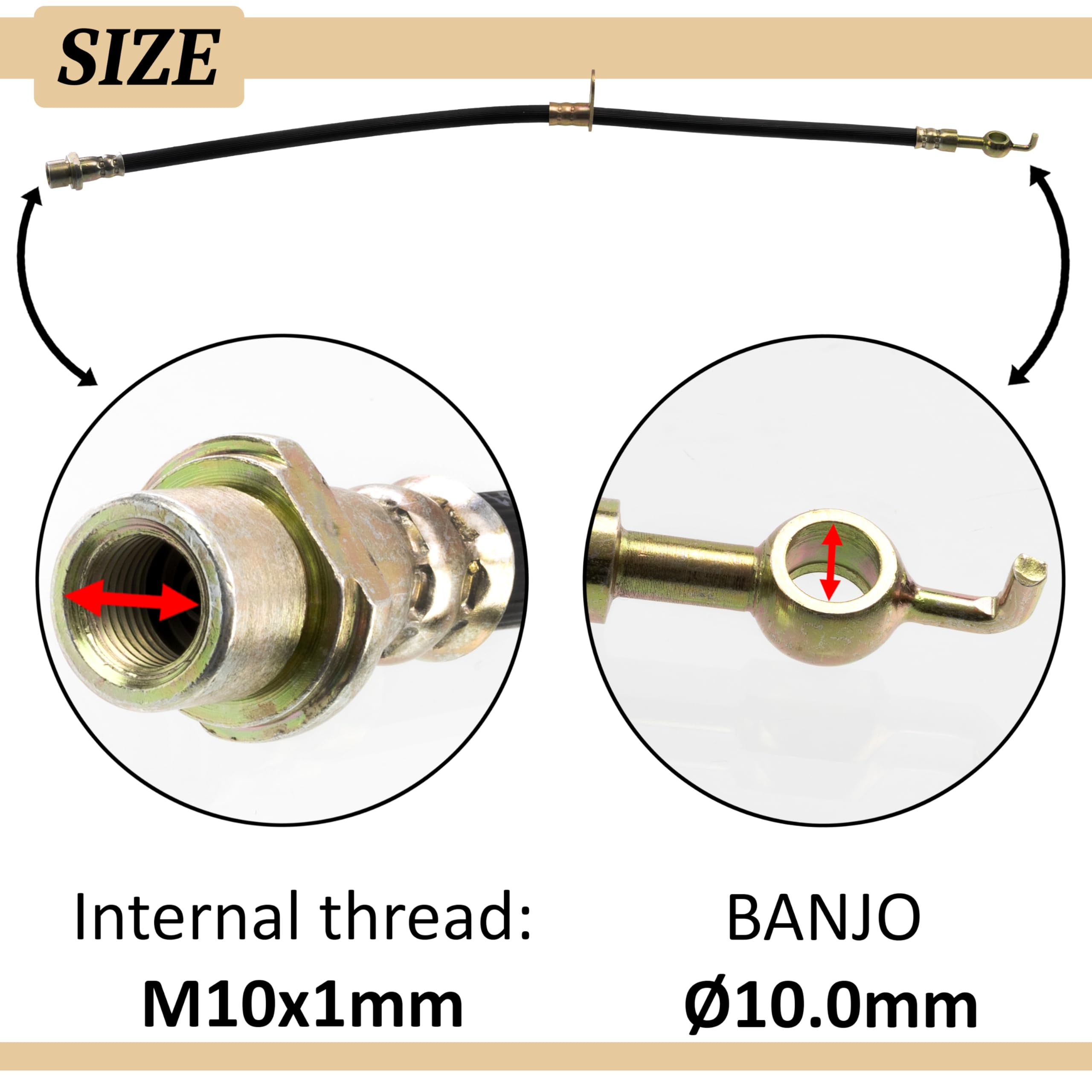 AERZETIX - C71743 - Tubo freno M10x1 - lato di montaggio asse anteriore sinistro - compatibile con numeri OE 90947 02 C32, 90947 02 D77