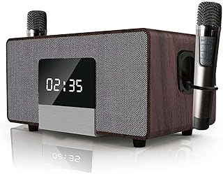 NGARY Bluetooth Singing PA Speaker System, Karaoke Machine for Adults & Kids with 2 UHF Wireless Microphones, Bass/Treble Adjustment, for TV, Home, Karaoke, Singing Party