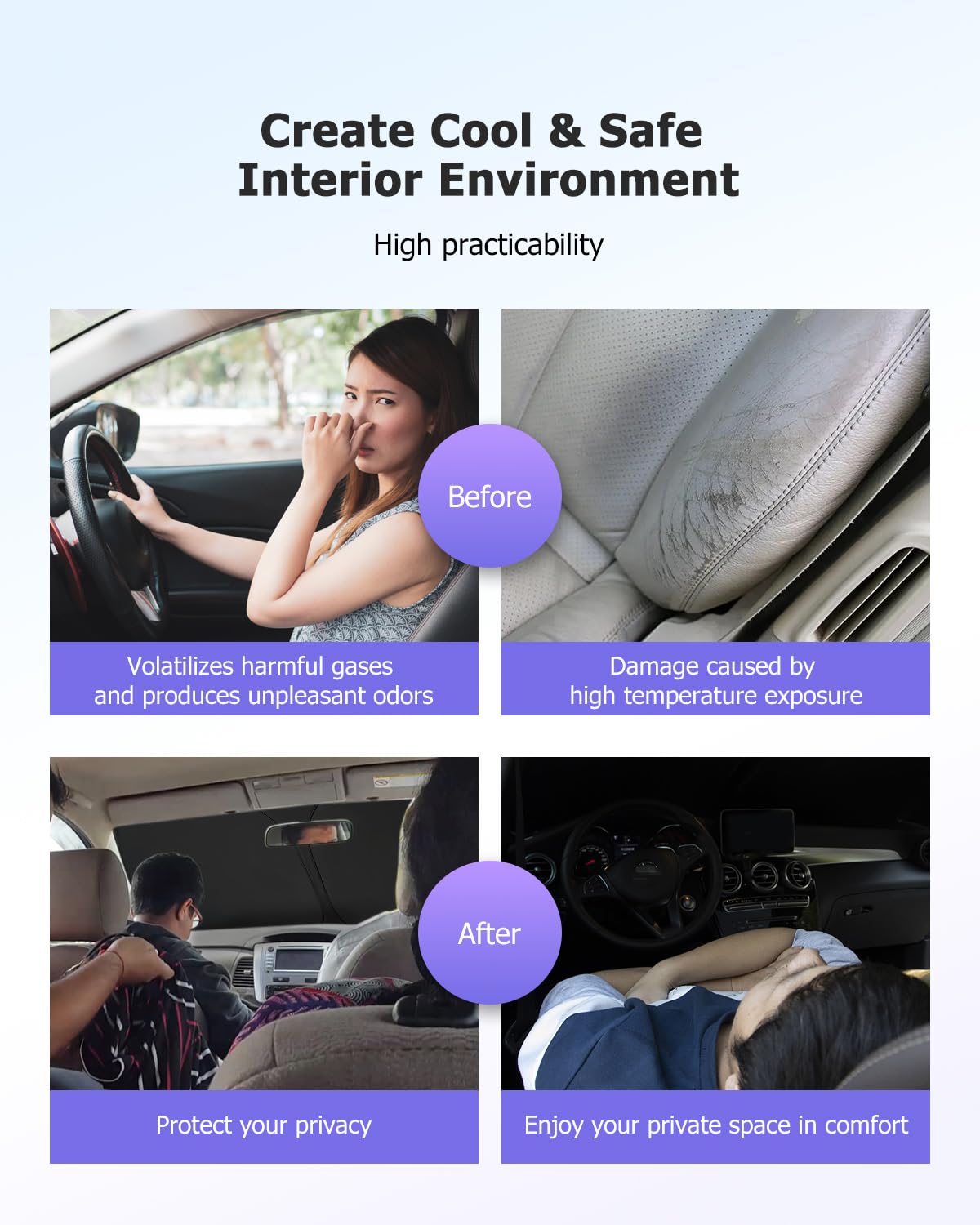 LUWU Pare-soleil de voiture compatible avec Peugeot 2008 e-2008 2019-2023 2024 Pare-soleil pour pare-brise intérieur Pare-soleil Pare-soleil Refroidissement Protection UV 2008 Accessoires
