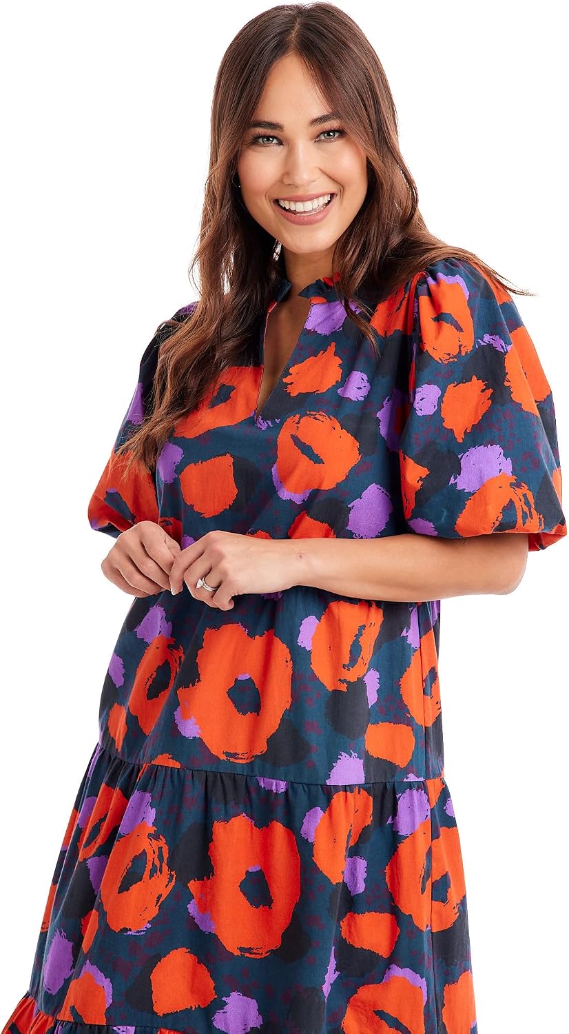 Mud Pie - Brandclub - Mud Pie Women's Christine Midi Dress, Floral, Large