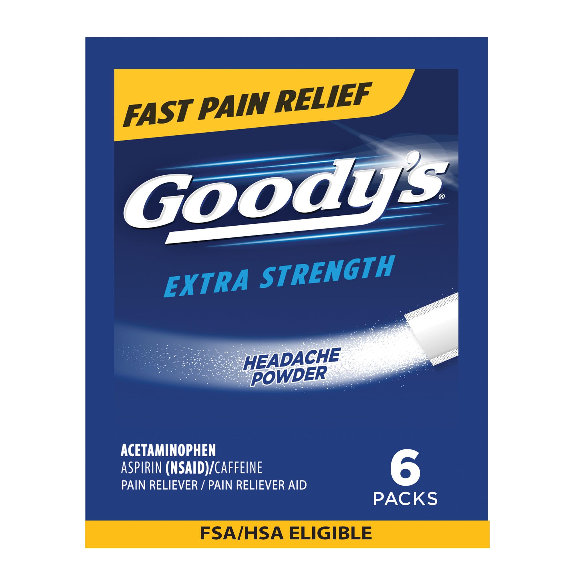 Goody's Pain Relief Powders, Extra Strength Headache Powder, 6 ct (Pack of 1)
