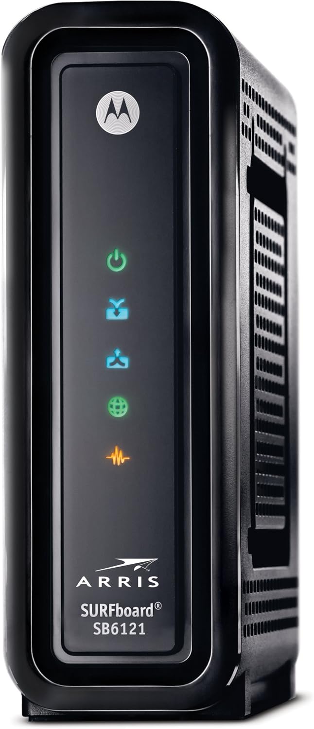 Onе-Dау Sаlе: Uр tо 60% оƒƒ ARRIS SURFboard SB6121 4x4 DOCSIS 3.0 Cable Modem -Retail Packaging-Black