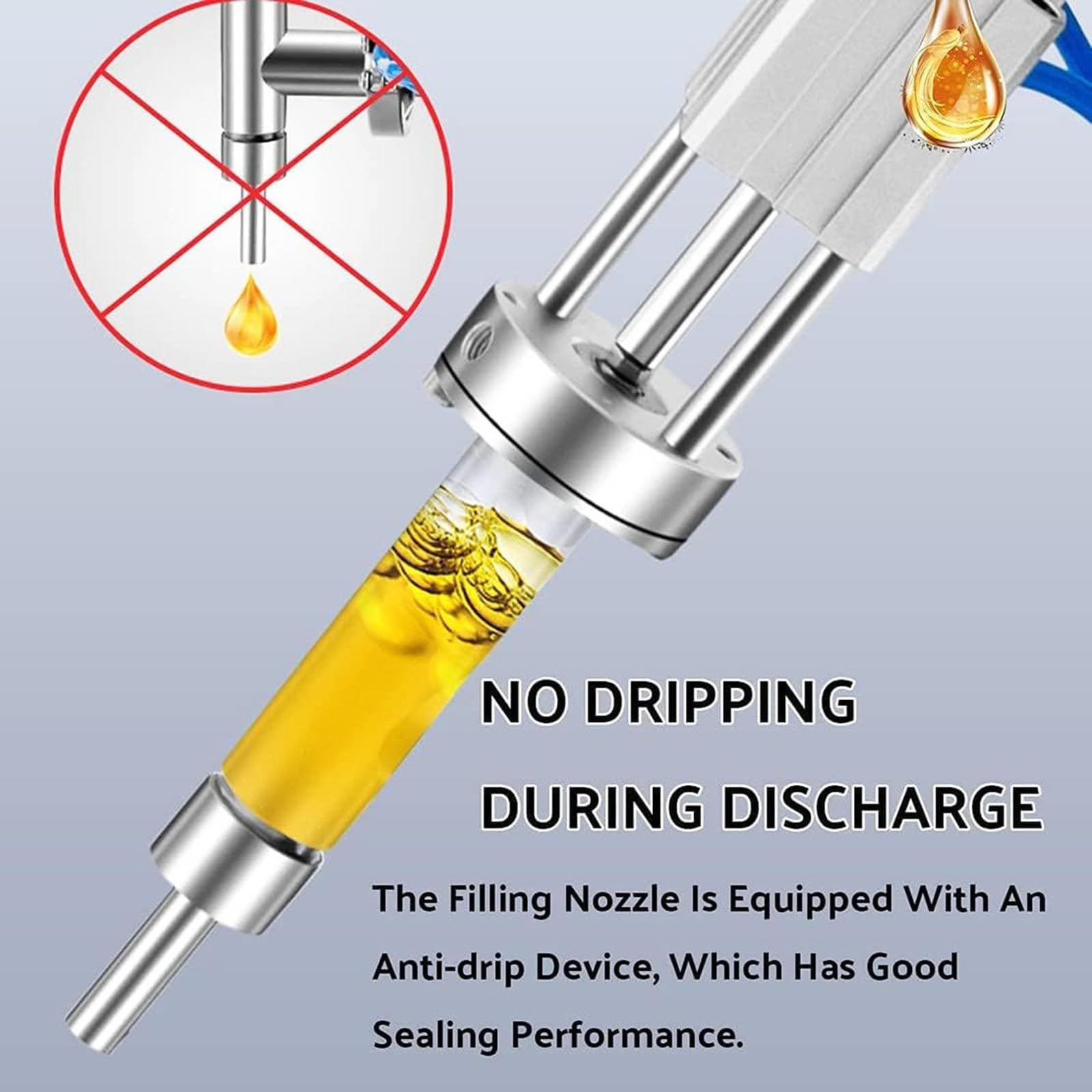 XQZMZSCP Manual Paste Liquid Filling Machine 20-200ML Adjustable Stainless Steel Paste Liquid Bottle Filler with Hopper for Cream — view 5