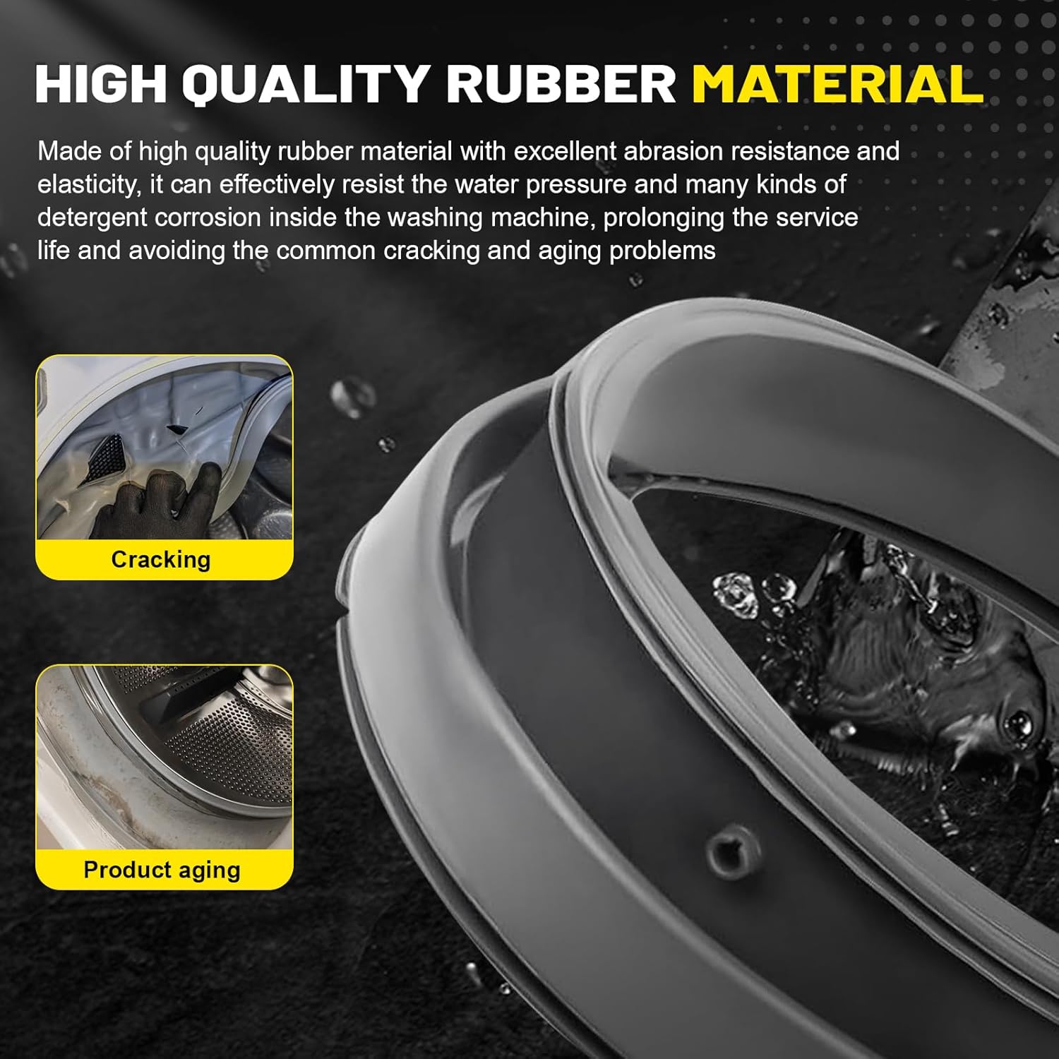 WH08X10064 Washer Door Seal Compatible with GE Front Load Washer Door Seal Gasket Replacement Parts,AP5656609 3015111 PS6011699 EAP6011699 PD00030422