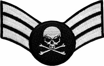 Air Force Sergeant Insignia - Skull & Crossbones - Embroidered Iron On or Sew On Patch - coolthings.us