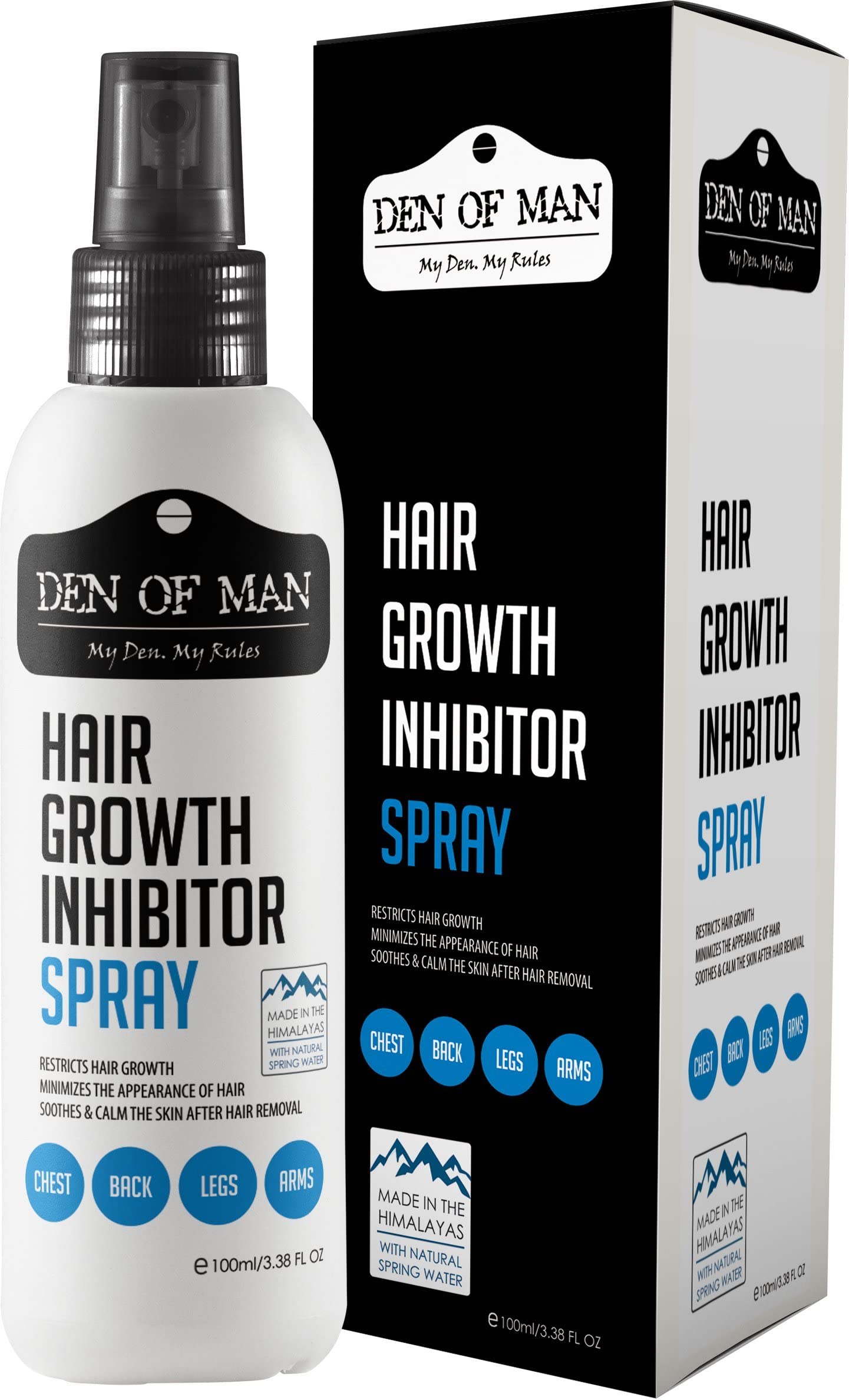 Den of Man Natural Hair Growth Inhibitor Spray For Use After Hair Removal From Body & Face Minimizes Regrowth Safe For Men & Women-image-41