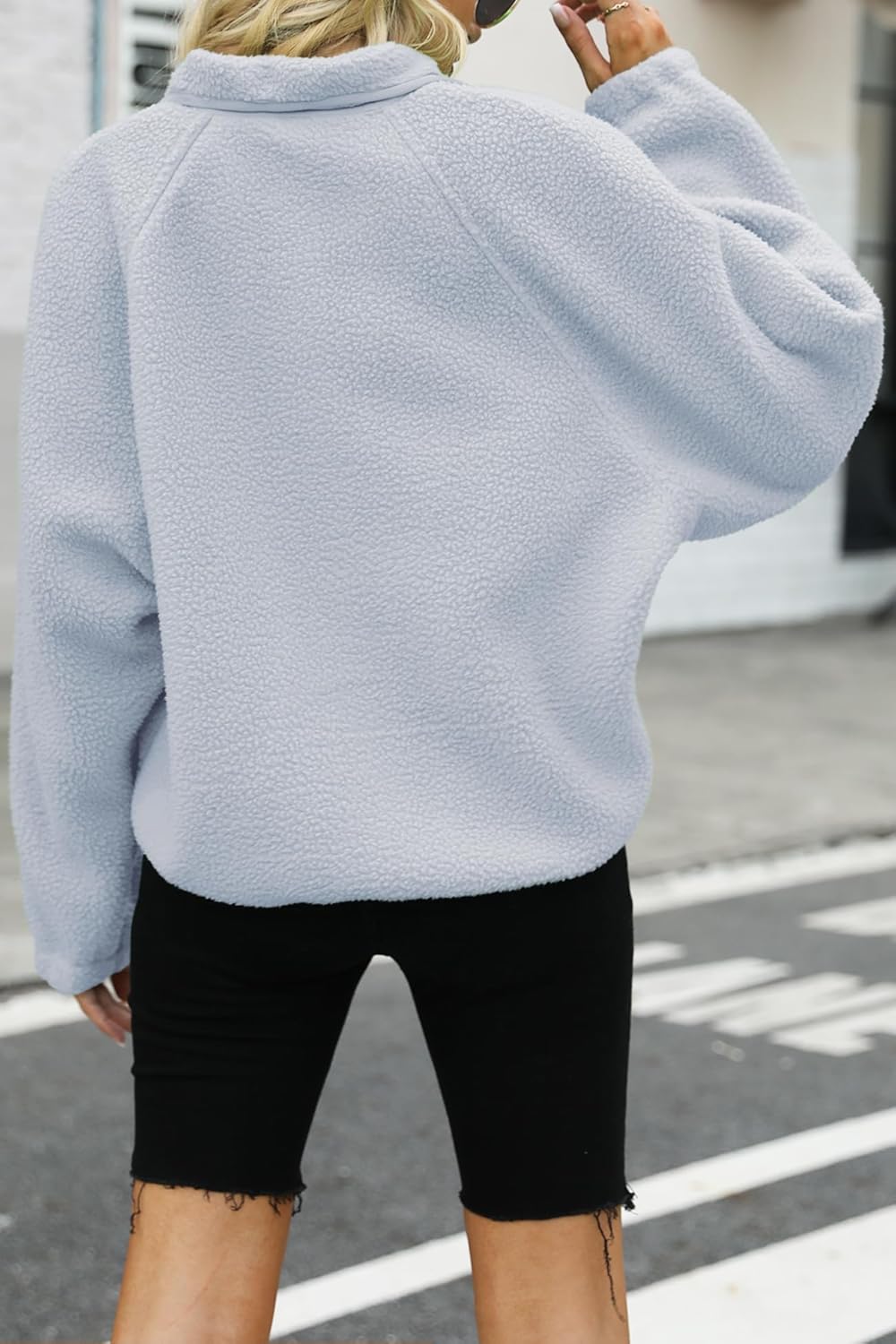 Nirovien Womens Fuzzy Fleece Jacket Button Down Sherpa Coats Casual Winter Warm Outwear with Pockets - Image 3