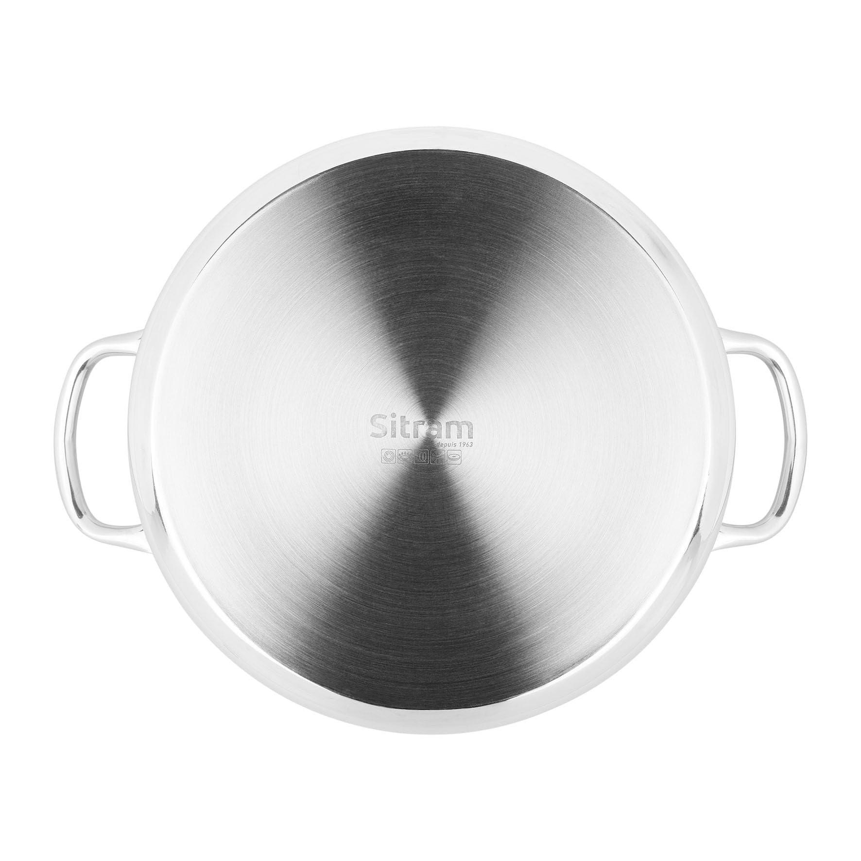 Sitram 717095 - Olla de resistencia (diámetro de 24 cm, 100% acero inoxidable, con tapa de cristal, fondo de triple espesor, interior sin revestimiento nocivo, todo tipo de fuegos, incluida inducción