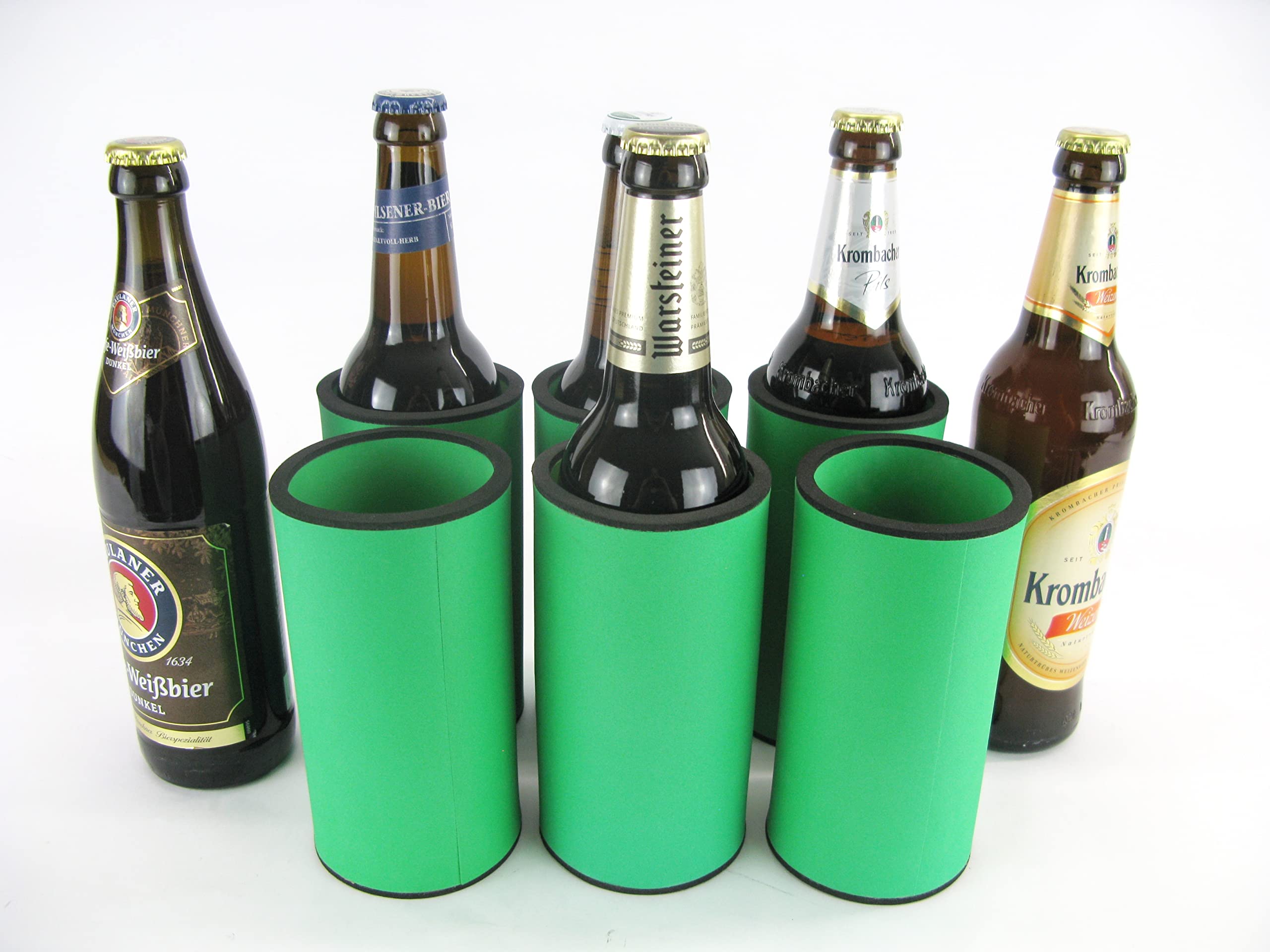 Set Da 6 Raffreddatori Per Bottiglie In Neoprene 0,5L – Spessore 5-6 Mm – Reggette Per Birra (Verde)