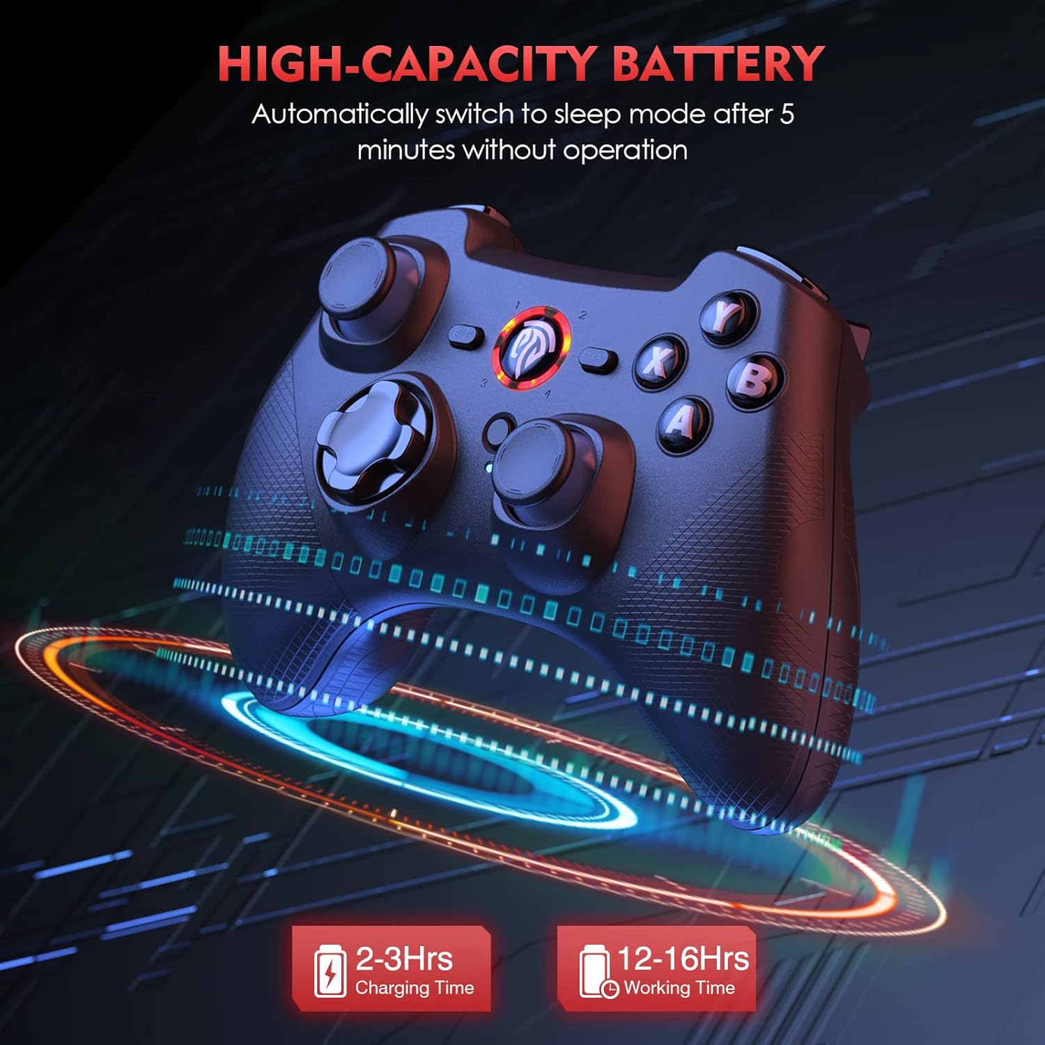 EasySMX Wireless Game Controller showing multi-platform compatibility.