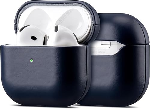 Miniatura 19 de Maogoam Funda de Cuero para AirPods Pro 2da Generación con Botón, Funda de Cuero de Piel de Vaca Crazy Horse con Cera de Aceite Genuino para Airpods