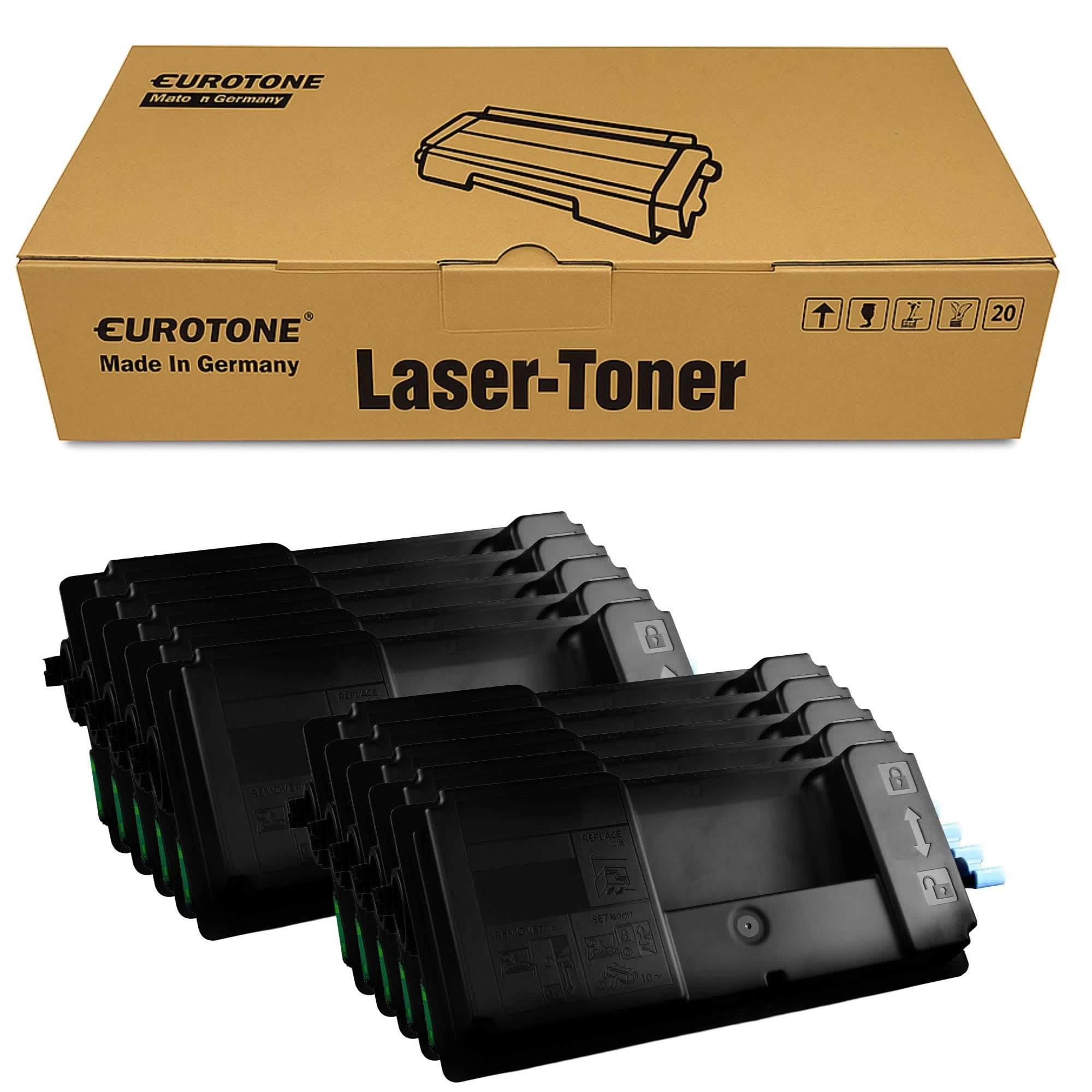 Eurotone 10x toner kompatybilny z Kyocera Ecosys ECOSYS P 3050 3055 3060 DN zastępuje TK-3170 TK3170 czarny