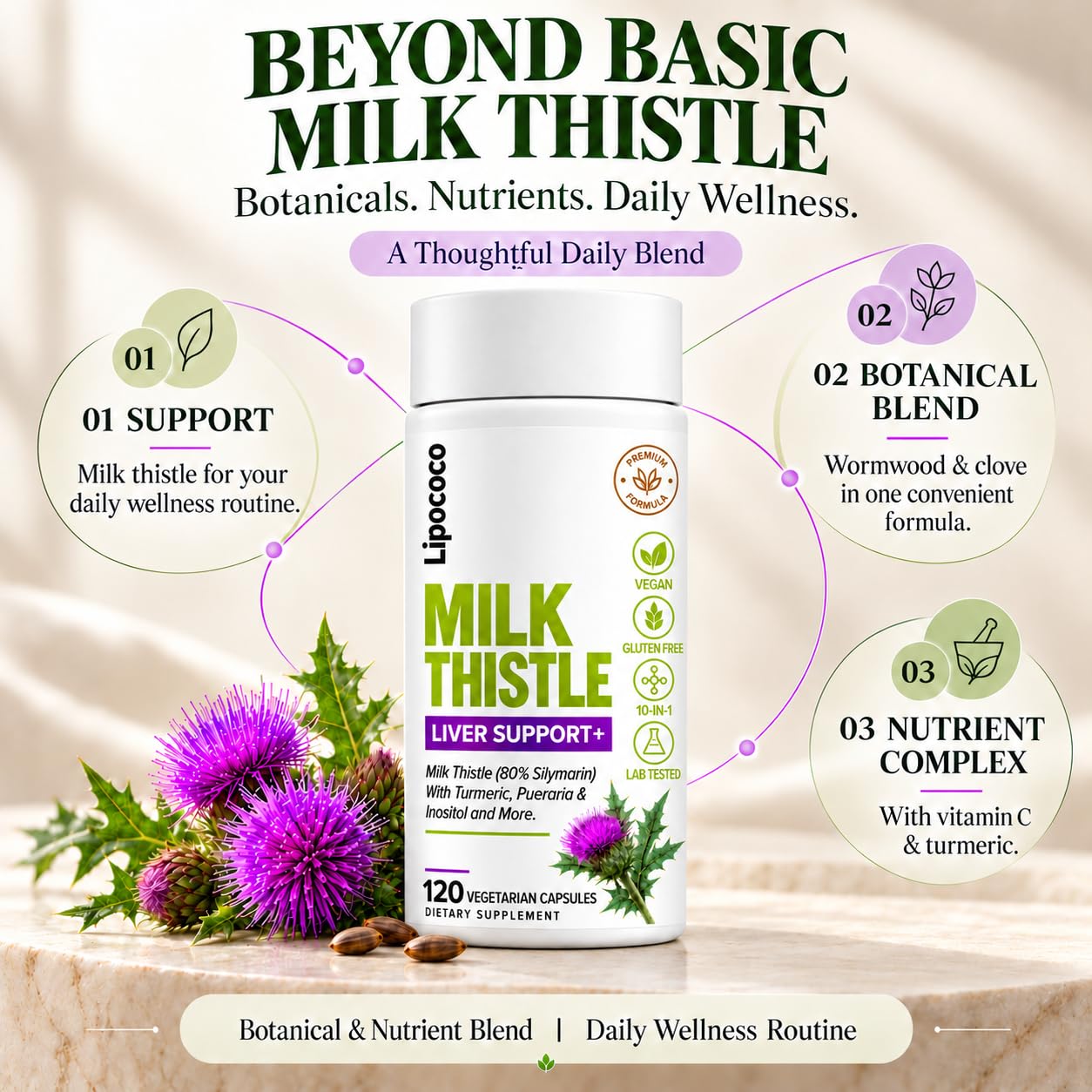 10-IN-1 Milk Thistle Liver Support Supplement, 120 Capsules — Amazon image 4