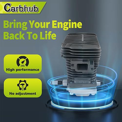 Miniatura 7 de Carbhub Conjunto de cilindro de 1.673 in para motosierra STIHL 023 025 MS230 MS250 con conector de cárter de repuesto de bujía