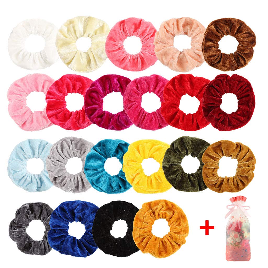 40Pcs Premium Velvet Hair Scrunchies Hair Bands for Women or Girls Hair Accessories with Gift Bag,Great Gift for Holiday Seasons