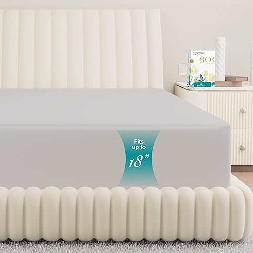 Carressa Linen Luxury 100% Egyptian Cotton Full Fitted Sheet Only - Premium 800 TC Hotel Quality Deep Pocket Cotton Fitted Sheet, Soft, Sateen Weave Bottom Sheet, Fits Mattress up to 18 in - Silver