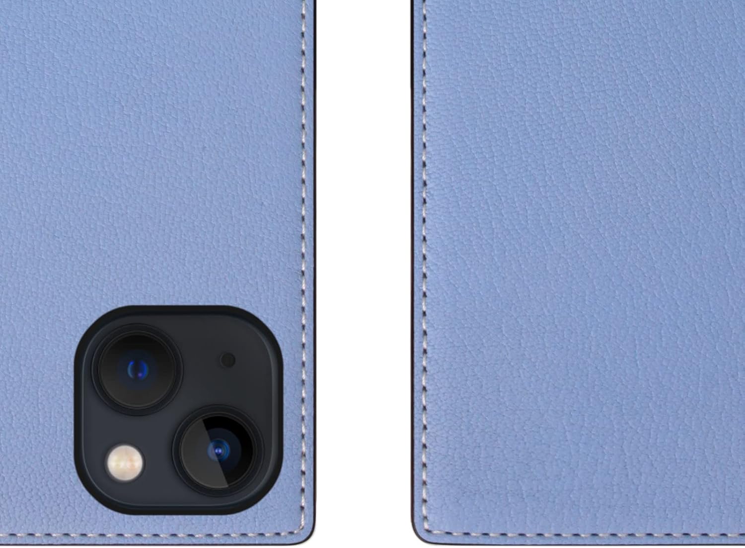 SLG D9 French Chevere Sully Leather Wallet Case for iPhone 14 - Handcrafted Diary Style with Card Holders and Side Cash Pocket, Gift Box Included (Blue Vista)