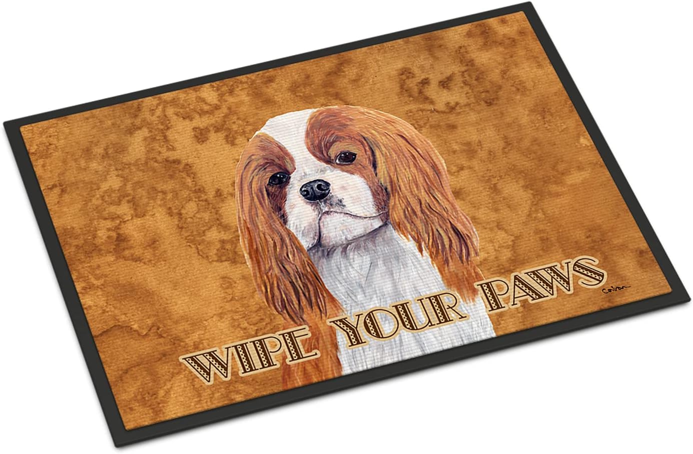 Caroline's Treasures SC9118JMAT Cavalier Spaniel Wipe Your Paws Doormat 24x36 Front Door Mat Indoor Outdoor Rugs for Entryway, Non Slip Washable Low Pile, 24H X 36W