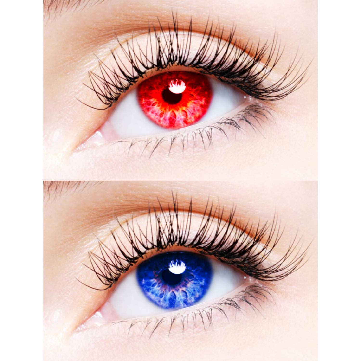 Choice Empire 2 Pair Monthly Colored Contact Lenses Zero Power (Red-Blue)-image-13