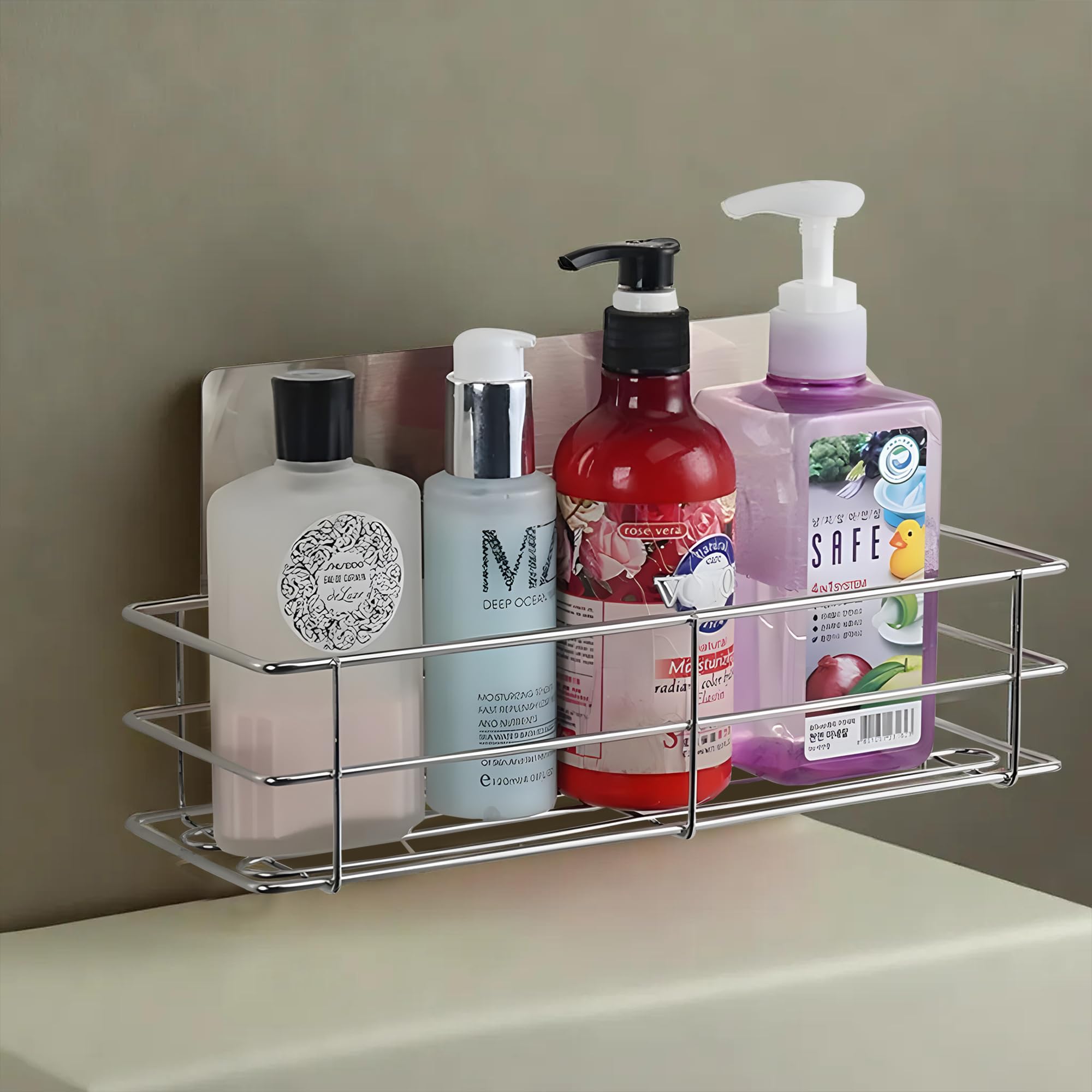 Kuber Industries Pack of 6 Bathroom Shelves | Wall Mounted Bathroom Shelf | Stainless Steel Wall Shelf for Kitchen-Bathroom | Storage Shelf for Shampoo-Soap-Draining | JPJ024 | Silver (B0D1VG2DHT) Amazon Price History, Amazon Price Tracker