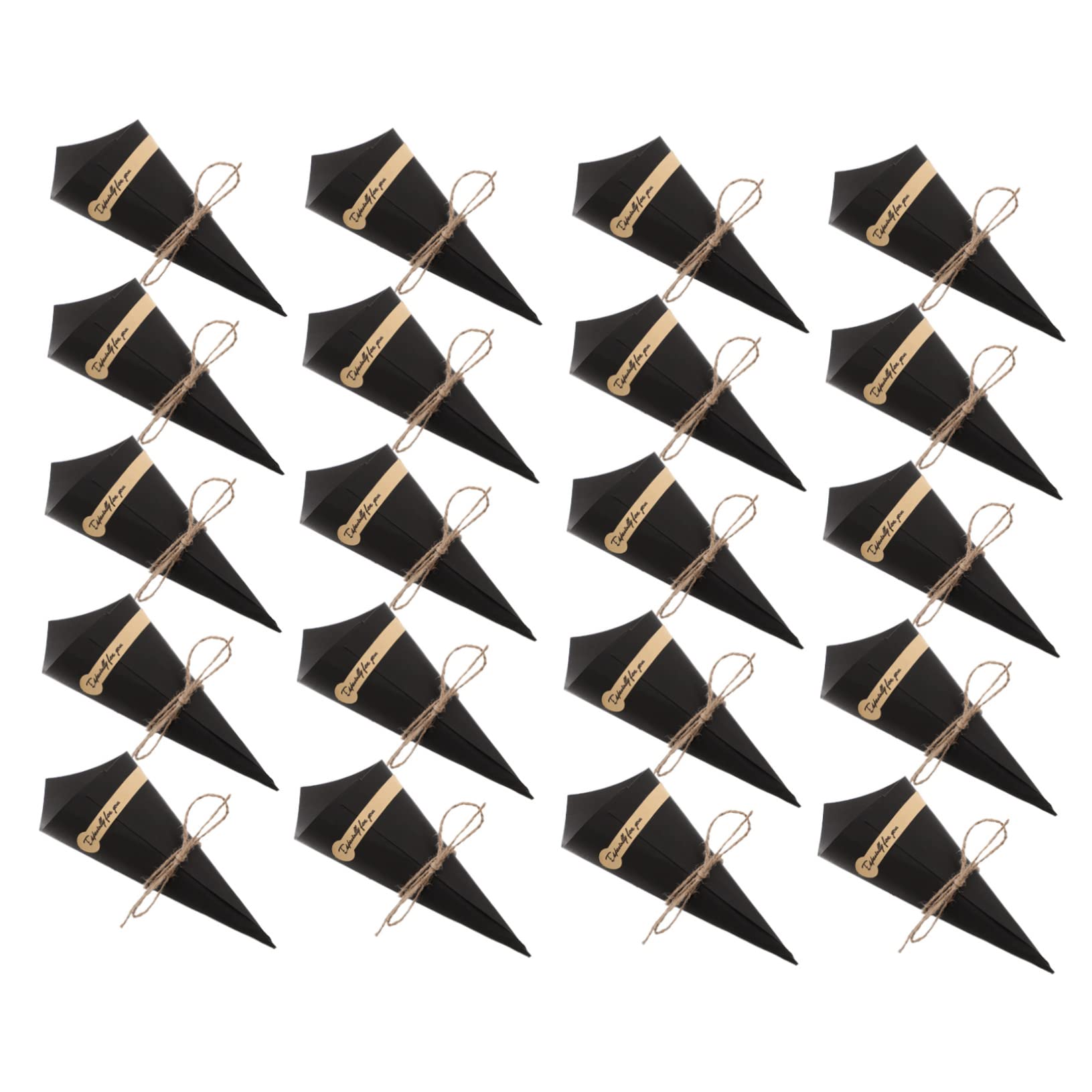 HOOTNEE 50Pcs Kraft Paper Flower Bobbins with Rope Party Cake Cones Wrappers for Food Presentation Weddings Outdoor Events