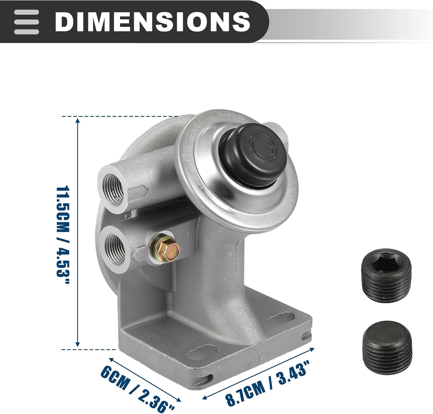 Motoforti Universal Diesel Fuel Filter Mounting Base,Hand Priming Pump Mounting Base,3/8" NPT 1-14",Reliable, Metal,Silver Tone