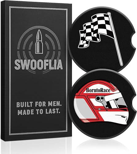 Miniatura 12 de Swooflia Posavasos para automóvil para hombres - Juego de 2 posavasos de cerámica en forma de bala de calibre 12 para portavasos de automóvil, con