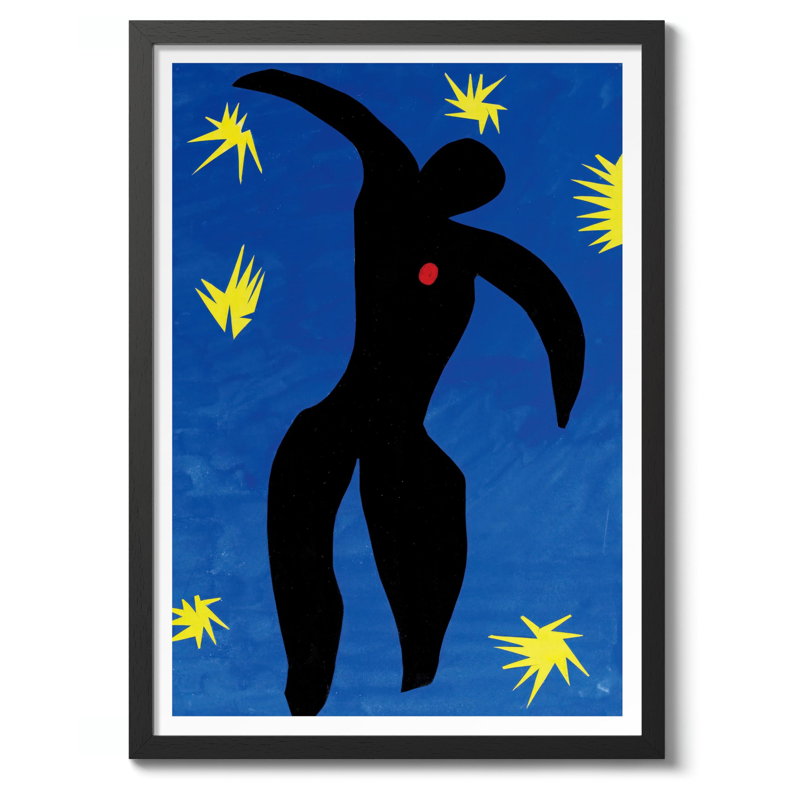 Icarus Henri Matisse Poster. Classic Art Painting Print, Art Exhibition Neutral Wall Art, Modern Minimalist Home Decor Picture, Archival Matte, A2 (Black Frame) - 59.4x42cm — image 1