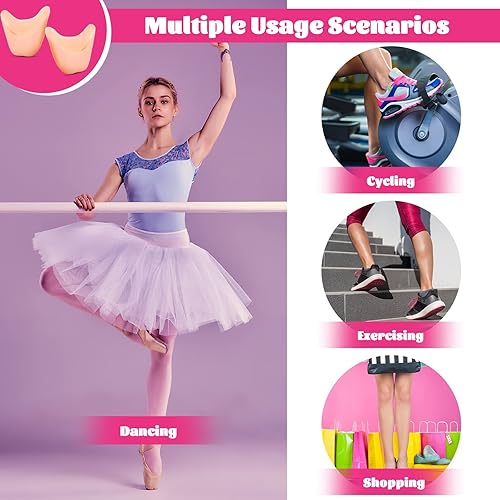 Miniatura 6 de Zhanmai 6 protectores de dedos de silicona para mujer, almohadillas de gel, protectores de zapatos de punta de gel, almohadillas de gel para ballet